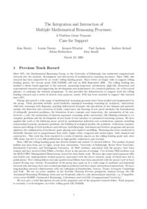 Automated theorem proving / Logic / Cognitive science / Theoretical computer science / Reasoning / Artificial intelligence / Research councils / Automated reasoning / Alan Bundy / Reasoning system / Isabelle / Mathematical proof