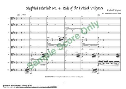 Siegfried Interlude No. 4: Ride of the (Viola) Valkyries 1 Arr. Matthew Hindson, 1998  %=160