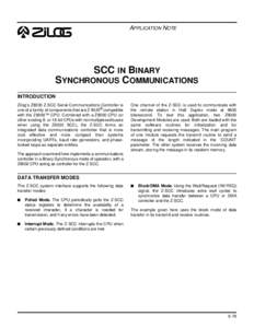 APPLICATION NOTE  9 SCC IN BINARY SYNCHRONOUS COMMUNICATIONS