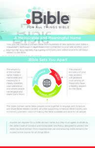 A Memorable and Meaningful Name Now you can choose a domain name from hundreds of new options—and .bible is one of them. With such a valuable keyword connected to your web address, you’ll be identified as a member of