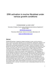 ERK activation in murine fibroblast under various growth conditions HITOMI MORISHIMA1 and JOSIP LOVRIC2 1