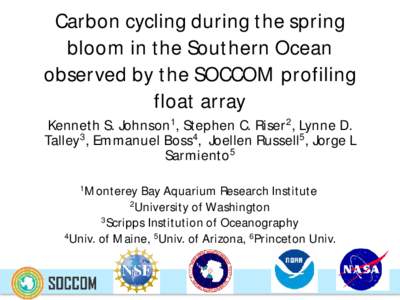 Carbon cycling during the spring bloom in the Southern Ocean observed by the SOCCOM profiling float array
