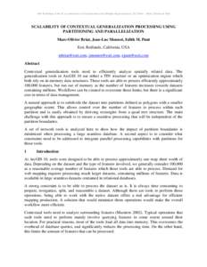14th Workshop of the ICA commission on Generalisation and Multiple Representation, 2011 Paris – Briat, Monnot & Punt  SCALABILITY OF CONTEXTUAL GENERALIZATION PROCESSING USING PARTITIONING AND PARALLELIZATION Marc-Oliv