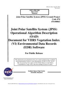 Joint Polar Satellite System / National Oceanic and Atmospheric Administration / NPOESS / Technical communication / Search engine indexing / Algorithm / European Drawer Rack / Specification / Information science / Science / Spaceflight