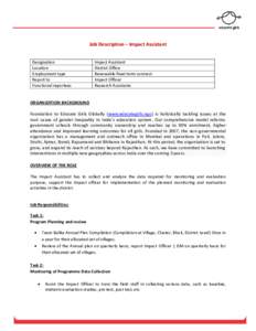 Job Description – Impact Assistant Designation Location Employment type Report to Functional reportees
