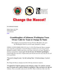 FOR IMMEDIATE RELEASE Media Contact: Jim Heins Oneida Indian Nationemail