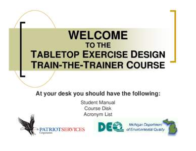 Microsoft PowerPoint - Tabletop Exercise TTT Course (v[removed])