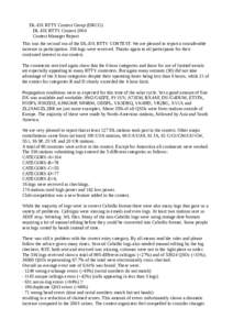 DL-DX RTTY Contest Group (DRCG) DL-DX RTTY Contest 2004 Contest Manager Report This was the second run of the DL-DX RTTY CONTEST. We are pleased to report a considerable increase in participation. 336 logs were received.