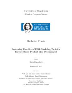 University of Magdeburg School of Computer Science Bachelor Thesis Improving Usability of UML Modeling Tools for Feature-Based Product Line Development