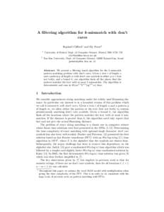A filtering algorithm for k-mismatch with don’t cares Rapha¨el Clifford1 and Ely Porat2 1  2