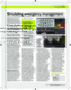 | Technology Profile  Simulating emergency management Applying 3D visual interactive simulation to highway and tunnel emergency training and