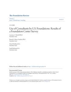 The Foundation Review Volume 7 Issue 1 Philanthropy Consulting Article 3
