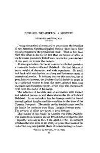 EDWARD DELAFIELD: A SKETCH* BERNARD SAMUELS M.D. New York