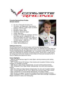 Corvette Racing Driver Profile: Antonio Garcia    