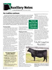 ASSOCIATION  		 Auxiliary Notes @by Cortney Hill-Dukehart Cates, American Angus Auxiliary
