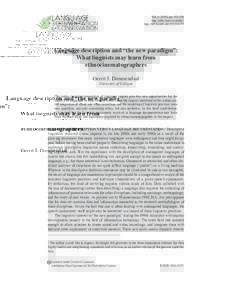 Vol), pphttp://nflrc.hawaii.edu/ldc/ http://hdl.handle.netLanguage description and “the new paradigm”: What linguists may learn from