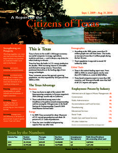 Sept. 1, 2009 – Aug. 31, 2010  A Report to the Citizens of Texas