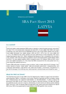 EN  Enterprise and Industry SBA Fact Sheet 2013 LATVIA