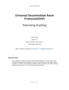 UDAP WHITEPAPER  Universal Decentralized Asset Protocol(UDAP) Tokenizing Anything