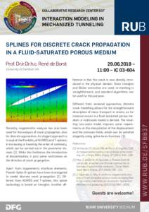 COLLABORATIVE RESEARCH CENTER 837  INTERACTION MODELING IN MECHANIZED TUNNELING  SPLINES FOR DISCRETE CRACK PROPAGATION