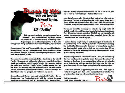 Barks N Bits with our favorite Jack Russel Terrier...  Bella