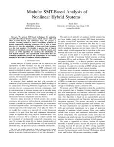 Modular SMT-Based Analysis of Nonlinear Hybrid Systems Kyungmin Bae Sicun Gao