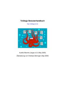 Txt2tags Benutzerhandbuch http://txt2tags.sf.net Aurélio Marinho Jargas v2.3 (May 2005) Übersetzung von Andreas Deininger (Sep 2005)