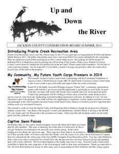 Up and Down the River JACKSON COUNTY CONSERVATION BOARD SUMMER[removed]Introducing Prairie Creek Recreation Area
