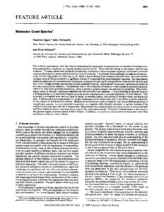 J. Phys. Chem. 1988, 92, FEATURE ARTICLE Molecular Quasi-Speciest