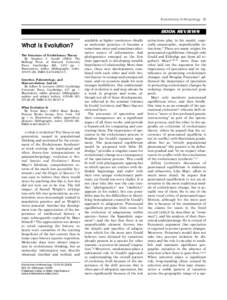 Evolutionary Anthropology 53  BOOK REVIEWS What Is Evolution? The Structure of Evolutionary Theory