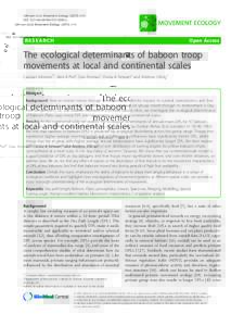 The ecological determinants of baboon troop movements at local and continental scales
