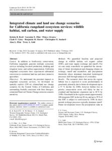 Landscape Ecol:729–750 DOIs10980RESEARCH ARTICLE  Integrated climate and land use change scenarios