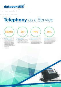 Telephony as a Service SMART Smart phones and PDA devices can be elegantly integrated into the Telephony as a Service