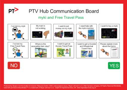 Public Transport Victoria Hub Communication Board - myki and Free Travel Pass