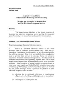 LC Paper No. CB[removed])  For discussion on 10 June[removed]Legislative Council Panel