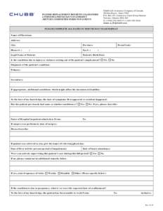 INCOME REPLACEMENT BENEFITS CLAIM FORM ATTENDING PHYSICIAN’S STATEMENT (RETURN COMPLETED FORM TO PATIENT) Chubb Life Insurance Company of Canada 199 Bay Street - Suite 2500