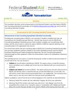 Oct Release NSLDS Newsletter