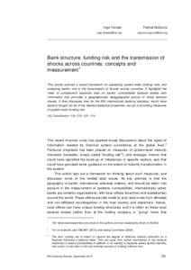 Bank structure, funding risk and the transmission of shocks across countries: concepts and measurement- BIS Quarterly Review, part 6, September 2010