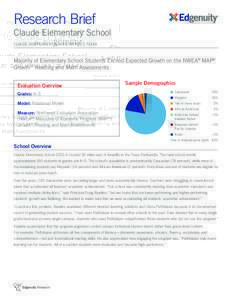 Research Brief  Claude Elementary School CLAUDE INDEPENDENT SCHOOL DISTRICT, TEXAS  Majority of Elementary School Students Exceed Expected Growth on the NWEA® MAP®