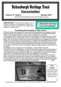 Newsletter Volume 10 Issue 3 JanuaryThe Newsletter is edited and published by Kenneth N Crawford at ‘Ardlamont’ 3, Loch Drive
