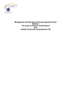 Management and Educational Success Agreement Plan Between The Lester B. Pearson School Board And LaSalle Community Comprehensive HS