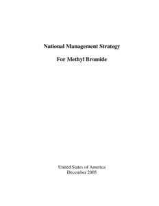 National Management Strategy For Methyl Bromide