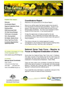 Gorse - a Weed of National Significance  The Gorse Report Newsletter of the National Gorse Task Force Issue 2, May 2007