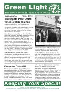 Micklegate Ward  WinterMicklegate Post Office: future still in balance
