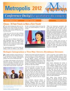   Metropolis 2012 Conference Daily|Le quotidien du congrès An independent source of conference highlights