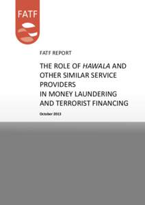 fatf REPORT  THE ROLE OF HAWALA AND OTHER SIMILAR SERVICE PROVIDERS IN MONEY LAUNDERING