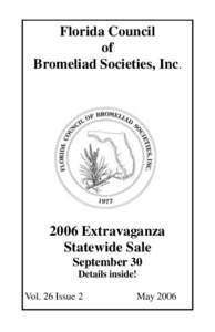 Florida Council of Bromeliad Societies, IncExtravaganza Statewide Sale