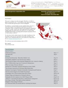 www.thai-german-coopera on.info  Newsle er of Bangkok-based projects by GIZ and partners Issue # 27 October–December 2013