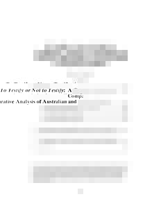 09 Farber PUB_FINAL1 (Do Not Delete:32 PM To Testify or Not to Testify: A Comparative Analysis of Australian and