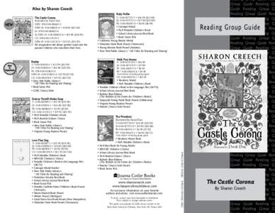 Also by Sharon Creech The Castle Corona Replay  Tr: [removed] • $15.99 ($21.99)